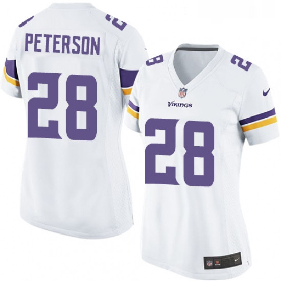 Womens Nike Minnesota Vikings 28 Adrian Peterson Game White NFL 