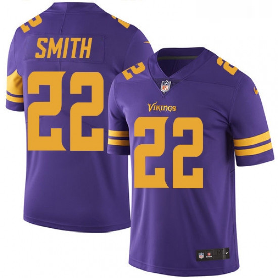 Youth Nike Minnesota Vikings 22 Harrison Smith Elite Purple Rush Vapor Untouchable NFL Jersey