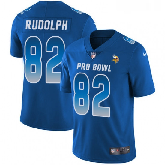 Mens Nike Minnesota Vikings 82 Kyle Rudolph Limited Royal Blue 2018 Pro Bowl NFL Jersey