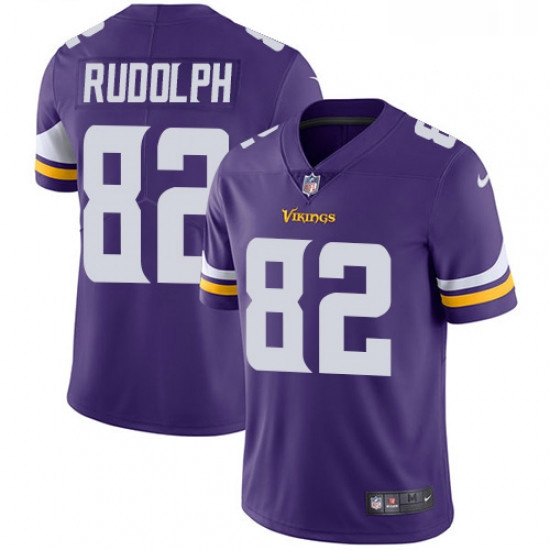 Mens Nike Minnesota Vikings 82 Kyle Rudolph Purple Team Color Vapor Untouchable Limited Player NFL J