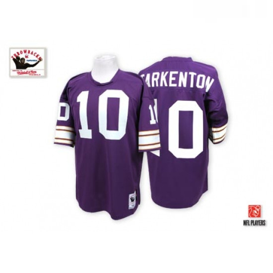 Mitchell And Ness Minnesota Vikings 10 Fran Tarkenton Purple Team Color Authentic Throwback NFL Jers