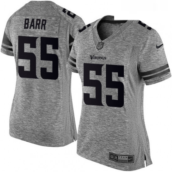 Womens Nike Minnesota Vikings 55 Anthony Barr Limited Gray Gridiron NFL Jersey