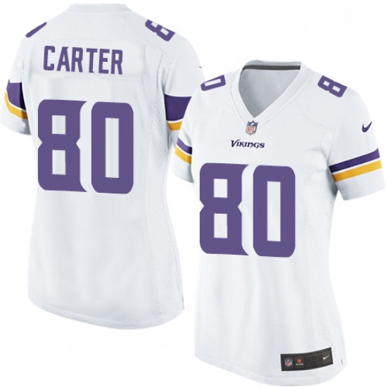 Womens Nike Minnesota Vikings 80 Cris Carter Game White NFL Jers