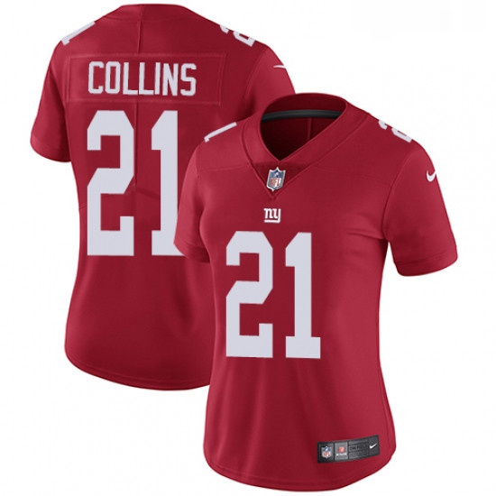 Womens Nike New York Giants 21 Landon Collins Red Alternate Vapor Untouchable Limited Player NFL Jer