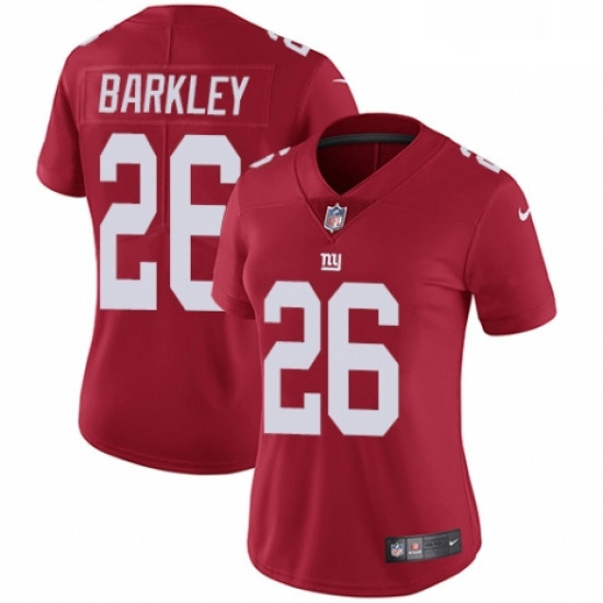 Womens Nike New York Giants 26 Saquon Barkley Red Alternate Vapor Untouchable Limited Player NFL Jer