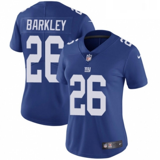 Womens Nike New York Giants 26 Saquon Barkley Royal Blue Team Color Vapor Untouchable Elite Player N