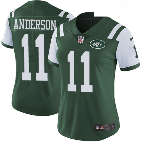 Womens Nike New York Jets 11 Robby Anderson Green Team Color Vapor Untouchable Limited Player NFL Je