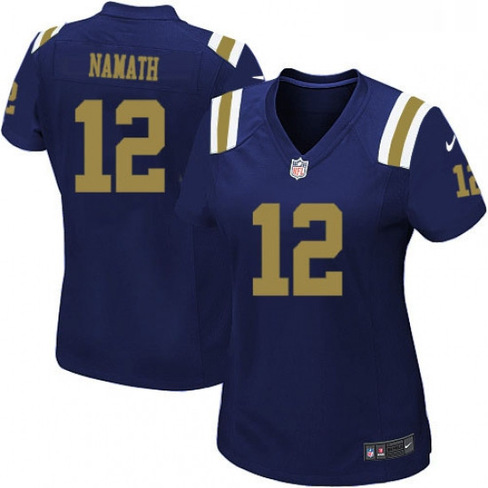 Womens Nike New York Jets 12 Joe Namath Game Navy Blue Alternate NFL Jersey