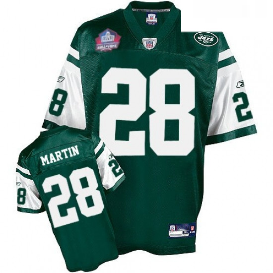 Reebok New York Jets 28 Curtis Martin Green Team Color Hall of Fame 2012 Authentic Throwback NFL Jer