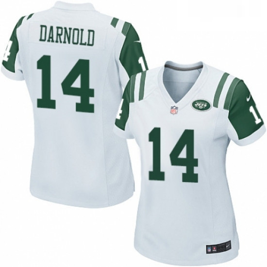 Womens Nike New York Jets 14 Sam Darnold Game White NFL Jersey