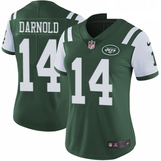 Womens Nike New York Jets 14 Sam Darnold Green Team Color Vapor Untouchable Limited Player NFL Jerse