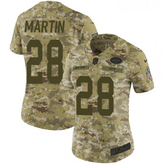 Womens Nike New York Jets 28 Curtis Martin Limited Camo 2018 Salute to Service NFL Jersey