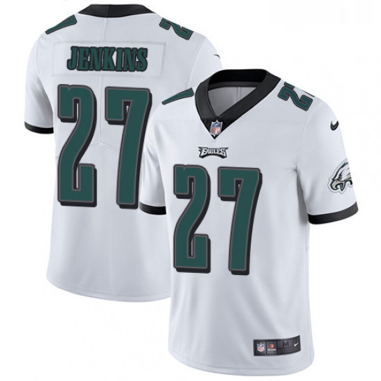 Youth Nike Philadelphia Eagles 27 Malcolm Jenkins White Vapor Untouchable Limited Player NFL Jersey