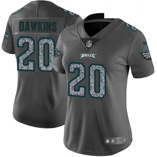 Womens Nike Philadelphia Eagles 20 Brian Dawkins Gray Static Vapor Untouchable Limited NFL Jersey