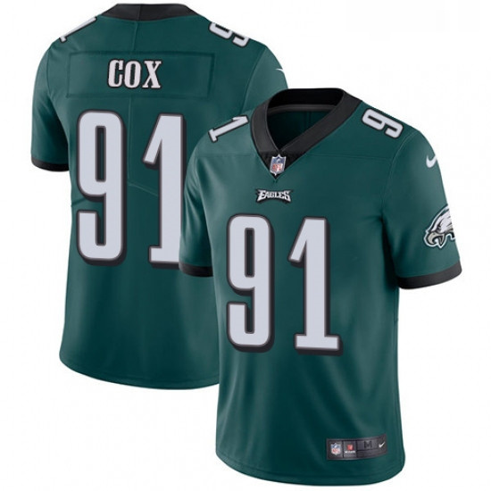 Mens Nike Philadelphia Eagles 91 Fletcher Cox Midnight Green Team Color Vapor Untouchable Limited Pl