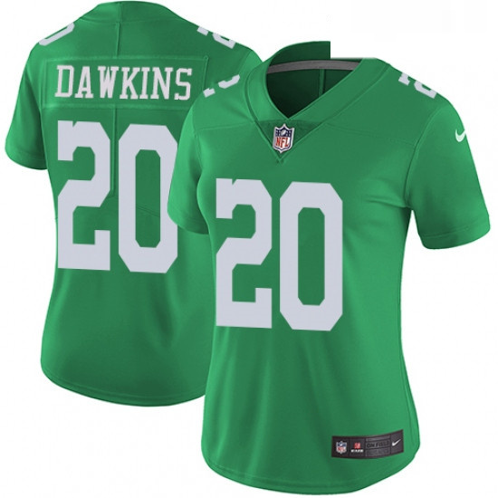 Womens Nike Philadelphia Eagles 20 Brian Dawkins Limited Green Rush Vapor Untouchable NFL Jersey