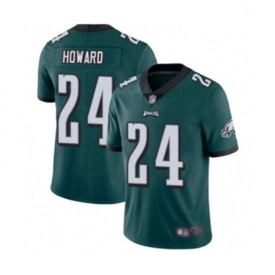 Mens Philadelphia Eagles 24 Jordan Howard Midnight Green Team Color Vapor Untouchable Limited Player