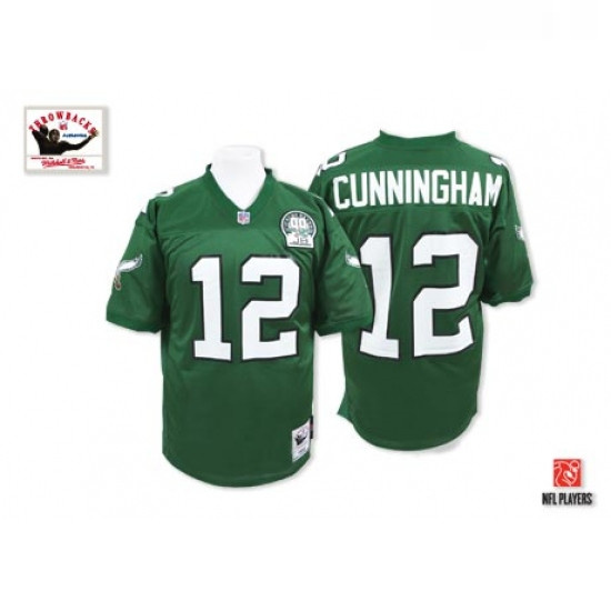 Mitchell And Ness Philadelphia Eagles 12 Randall Cunningham Green Team Color Authentic Throwback NFL