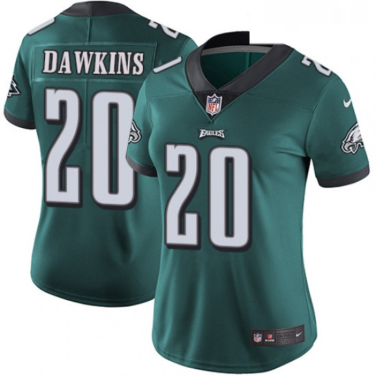 Womens Nike Philadelphia Eagles 20 Brian Dawkins Midnight Green Team Color Vapor Untouchable Limited