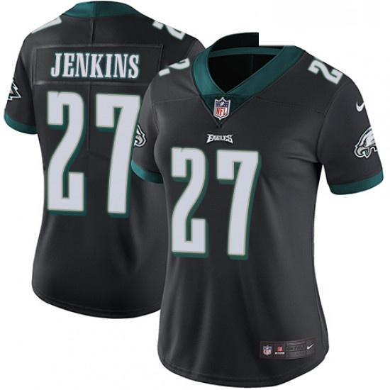 Womens Nike Philadelphia Eagles 27 Malcolm Jenkins Black Alternate Vapor Untouchable Limited Player 