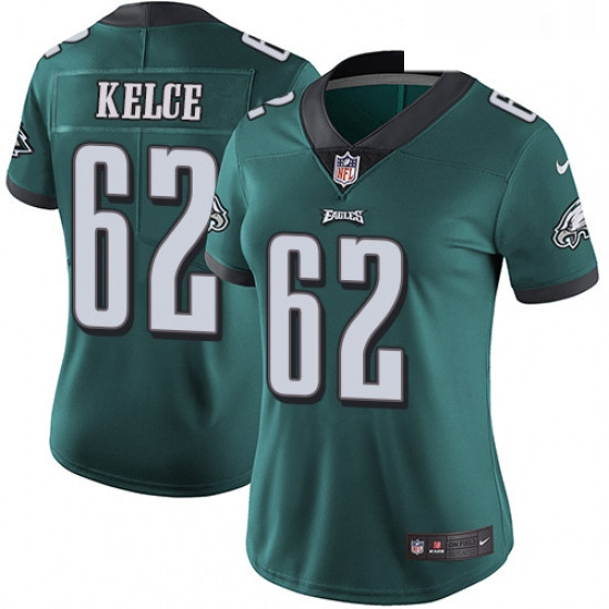 Womens Nike Philadelphia Eagles 62 Jason Kelce Midnight Green Team Color Vapor Untouchable Limited P