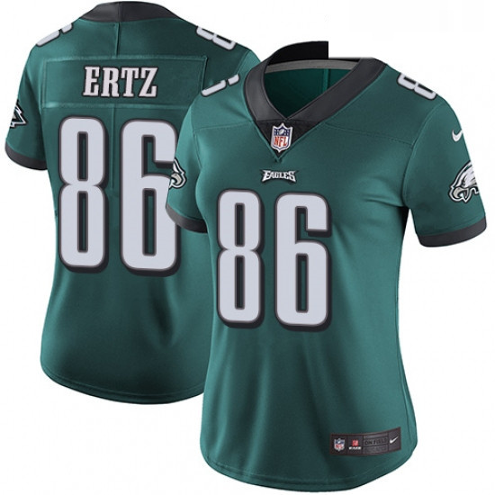 Womens Nike Philadelphia Eagles 86 Zach Ertz Midnight Green Team Color Vapor Untouchable Limited Pla