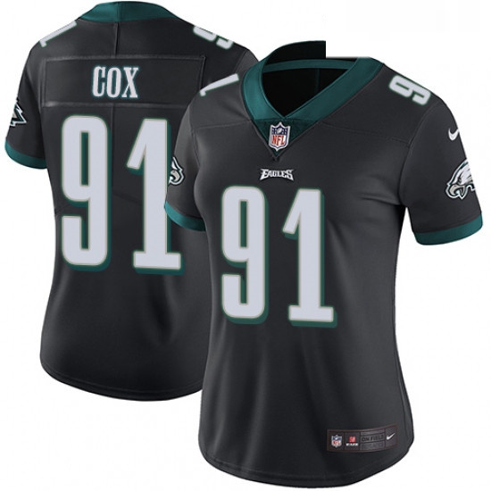 Womens Nike Philadelphia Eagles 91 Fletcher Cox Black Alternate Vapor Untouchable Limited Player NFL