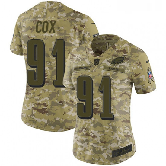 Womens Nike Philadelphia Eagles 91 Fletcher Cox Limited Camo 2018 Salute to Service NFL Jersey