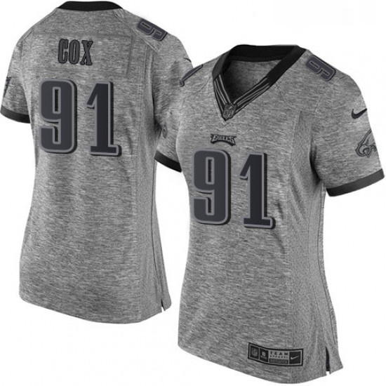 Womens Nike Philadelphia Eagles 91 Fletcher Cox Limited Gray Gridiron NFL Jersey