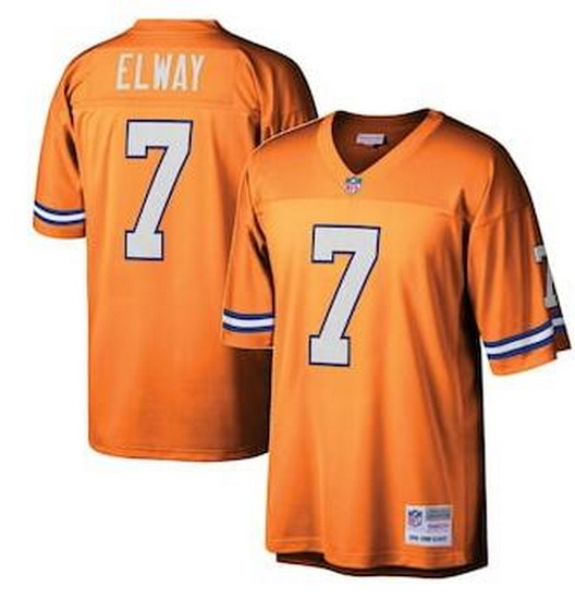 Men Broncos 7 Elway Throwback Orange  jersey