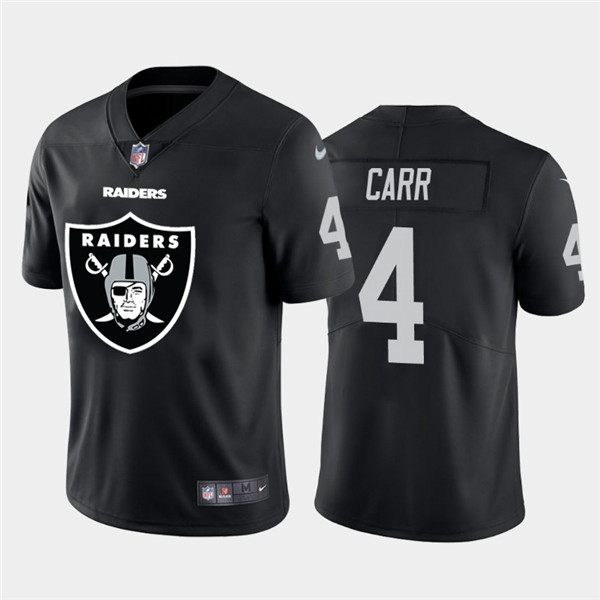 Nike Las Vegas Raiders 4 Derek Carr Black Team Big Logo Vapor Untouchable Limited Jersey