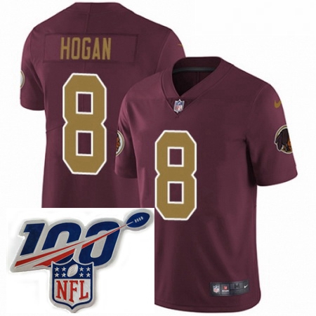 Youth Nike Washington Redskins 8 Kevin Hogan Burgundy RedGold Number Alternate 80TH Anniversary Vapo