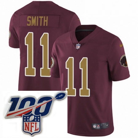 Youth Nike Washington Redskins 11 Alex Smith Burgundy RedGold Number Alternate 80TH Anniversary Vapo