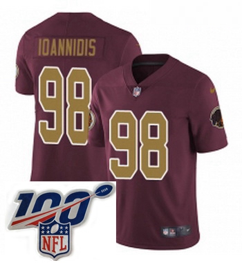 Youth Nike Washington Redskins 98 Matthew Ioannidis Burgundy RedGold Number Alternate 80TH Anniversa