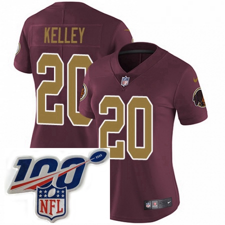 Womens Nike Washington Redskins 20 Rob Kelley Burgundy RedGold Number Alternate 80TH Anniversary Vap