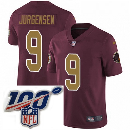 Mens Nike Washington Redskins 9 Sonny Jurgensen Burgundy RedGold Number Alternate 80TH Anniversary V