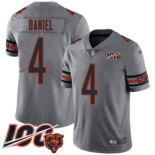 Youth Chicago Bears 4 Chase Daniel Limited Silver Inverted Legend 100th Season Football Jersey