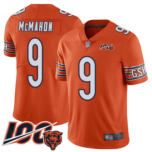 Youth Chicago Bears 9 Jim McMahon Orange Alternate 100th Season Limited Football Jersey