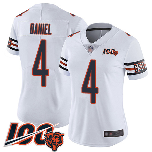 Women Chicago Bears 4 Chase Daniel White Vapor Untouchable Limited Player 100th Season Football Jers