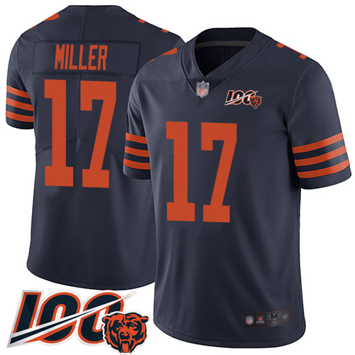 Youth Chicago Bears 17 Anthony Miller Limited Navy Blue Rush Vapor Untouchable 100th Season Football