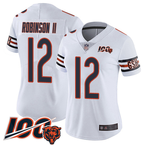 Women Chicago Bears 12 Allen Robinson White Vapor Untouchable Limited Player 100th Season Football J