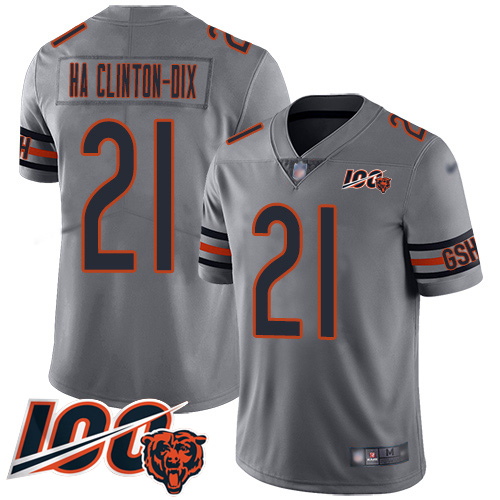 Youth Chicago Bears 21 Ha Ha ClintonDix Limited Silver Inverted Legend 100th Season Football Jerseyr