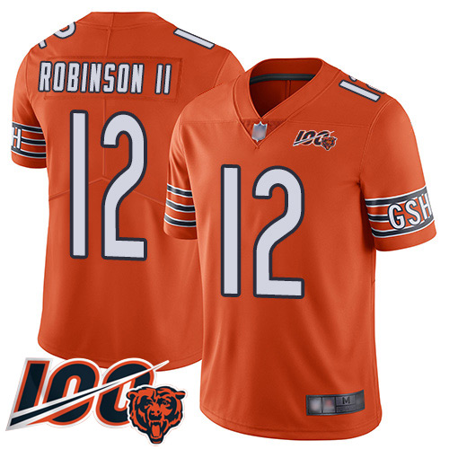 Men Chicago Bears 12 Allen Robinson Orange Alternate 100th Season Limited Football Jersey