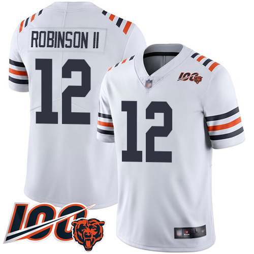 Men Chicago Bears 12 Allen Robinson White 100th Season Limited Football Jersey