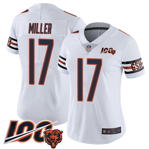 Women Chicago Bears 17 Anthony Miller White Vapor Untouchable Limited Player 100th Season Football J