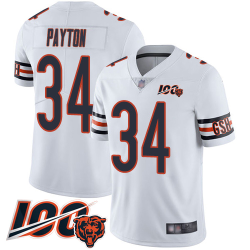 Youth Chicago Bears 34 Walter Payton White Vapor Untouchable Limited Player 100th Season Football Je