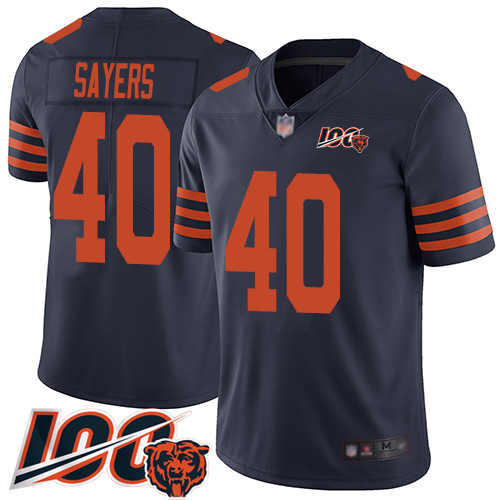 Youth Chicago Bears 40 Gale Sayers Limited Navy Blue Rush Vapor Untouchable 100th Season Football Je