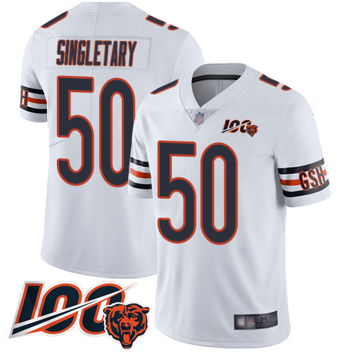 Youth Chicago Bears 50 Mike Singletary White Vapor Untouchable Limited Player 100th Season Football 