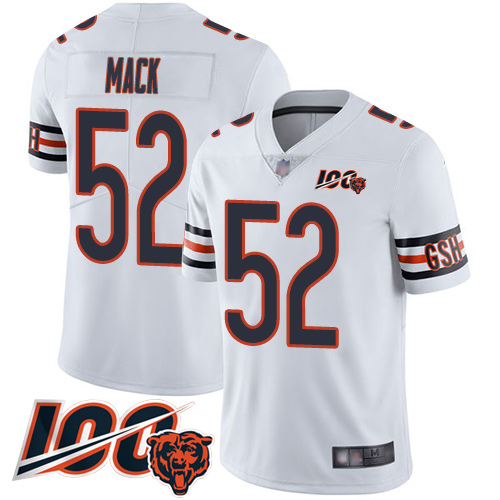 Youth Chicago Bears 52 Khalil Mack White Vapor Untouchable Limited Player 100th Season Football Jers