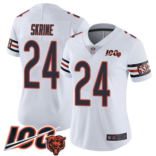 Women Chicago Bears 24 Buster Skrine White Vapor Untouchable Limited Player 100th Season Football Je